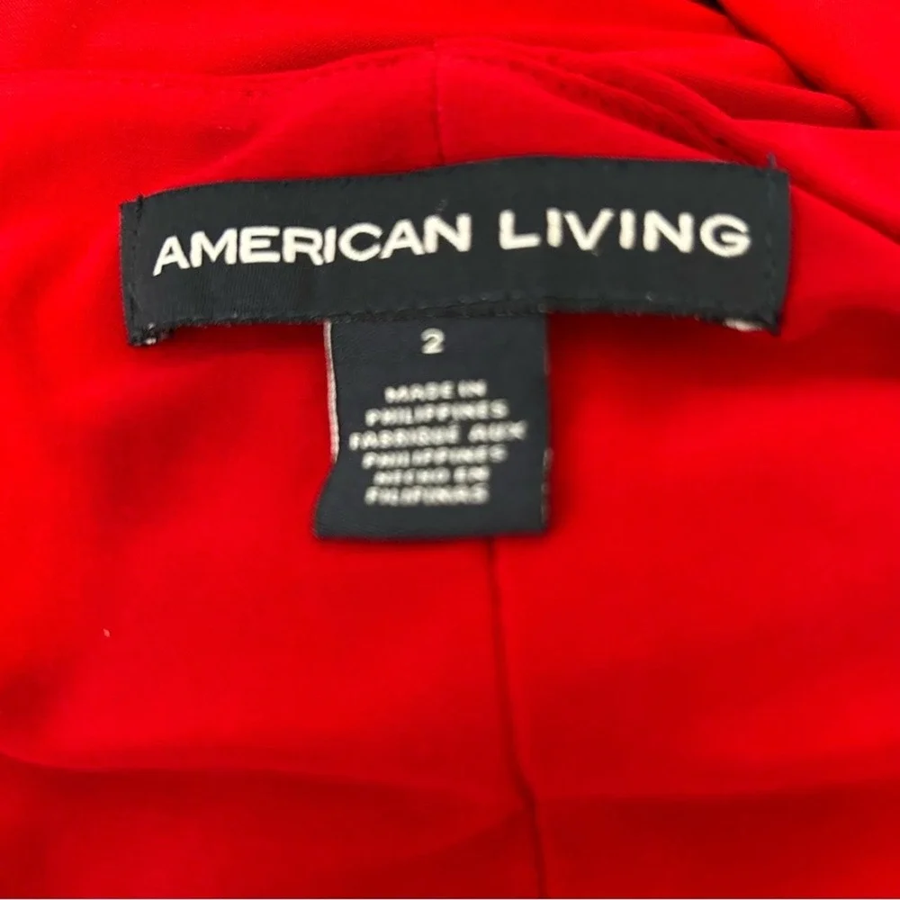 American‎ Living Red 3/4 Sleeve Ruched Sheath Dress Career Cocktail Party